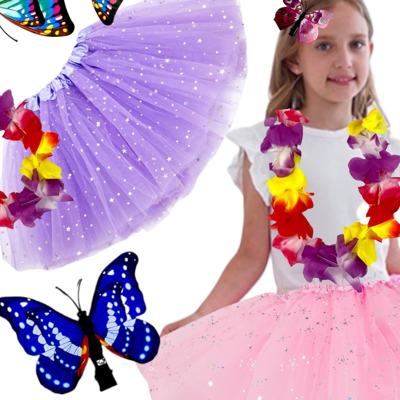 Strój Pani Wiosna TUTU kwiaty motylki