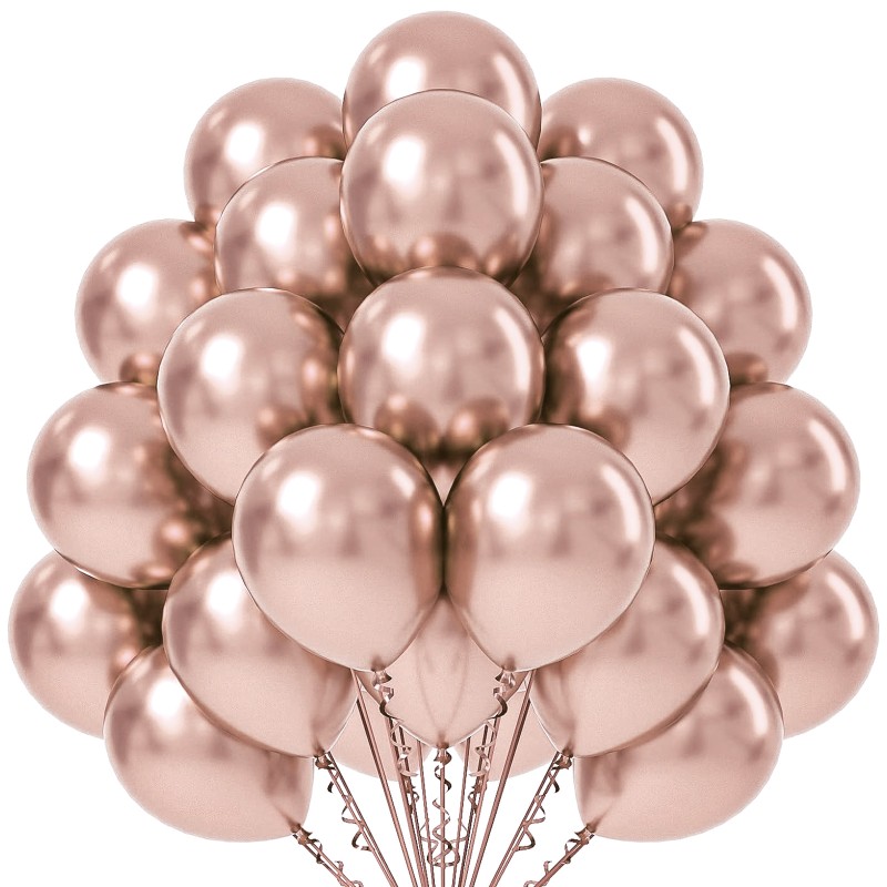 Balony lateksowe 12" metaliczne chrom Szampańskie 30cm rOSE gOLD