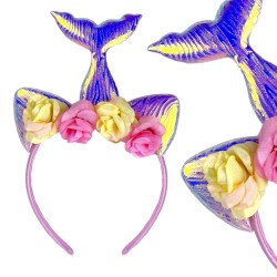 Strój Syrenka zestaw peruka spódniczka opaska kryształki