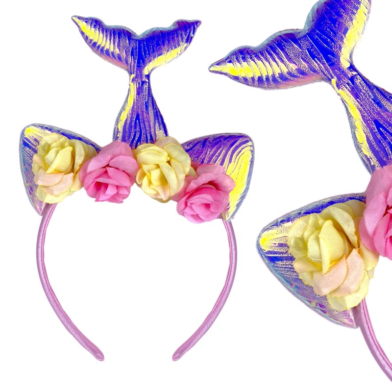 Strój Syrenka zestaw peruka spódniczka opaska kryształki