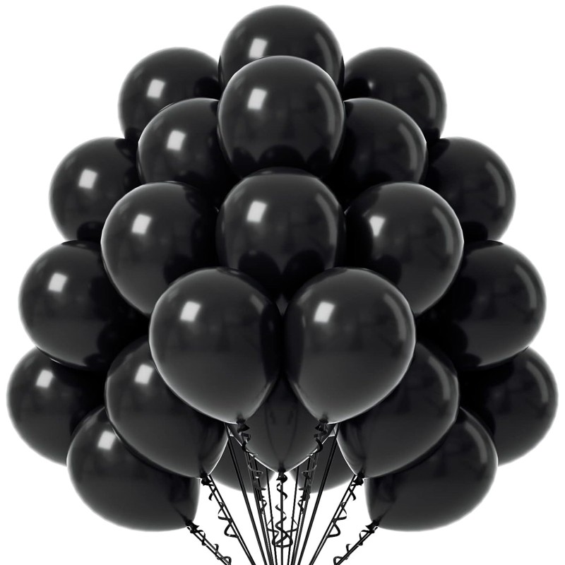 Balony lateksowe czarne 10 cali 25cm 100szt