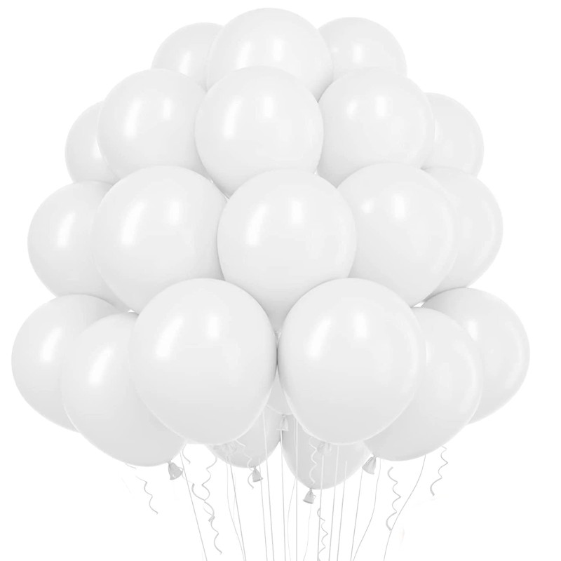 Balony lateksowe białe 10 cali 25cm 100szt