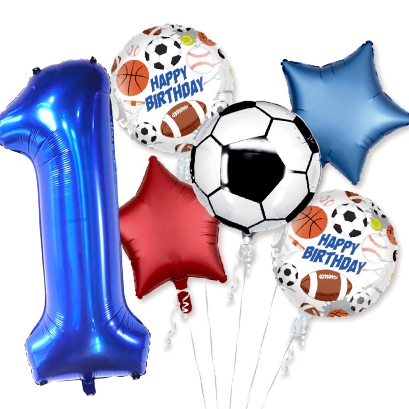 Sportowe Urodziny Zestaw balonów urodzinowych piłka cyfra