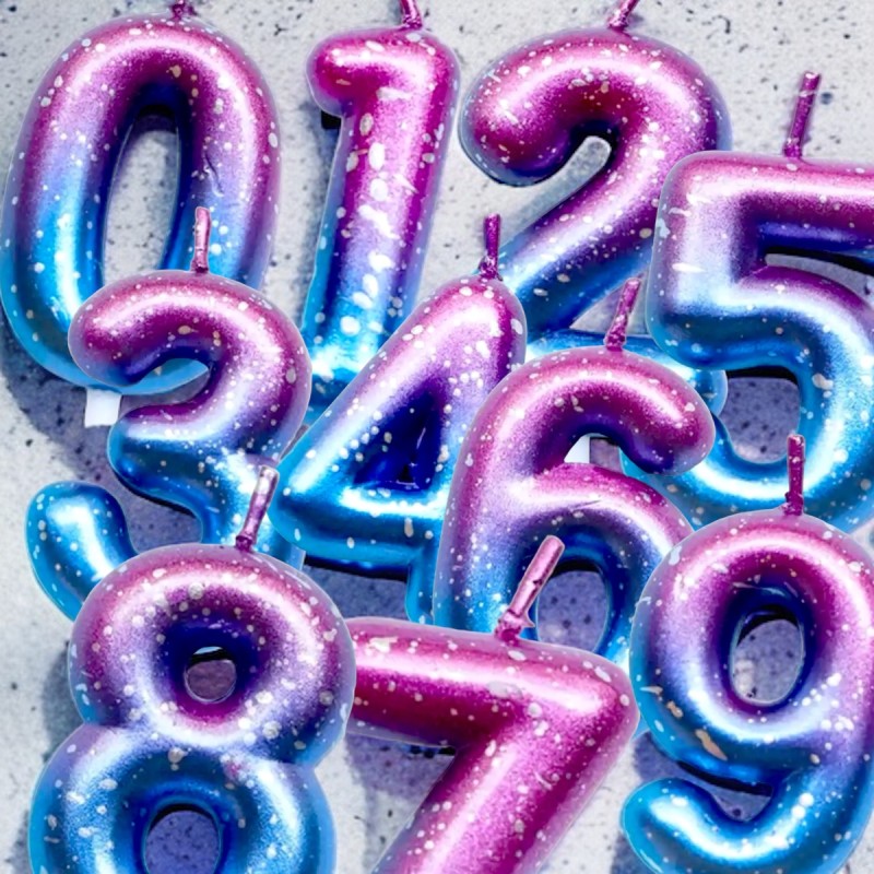 Świeczka Galaxy cyfra Gwieździsta 6cm