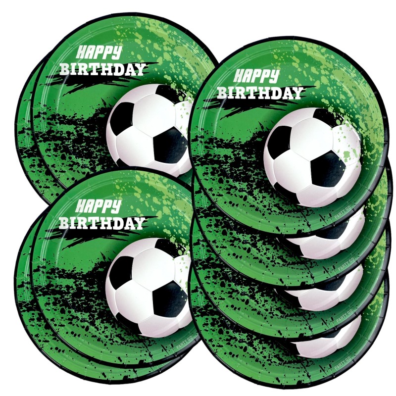 Talerzyki papierowe piłkarskie sportowe urodziny 8 szt. 18 cm