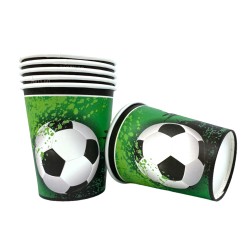 Zestaw kubeczków i talerzyków urodzinowych piłka nożna urodziny