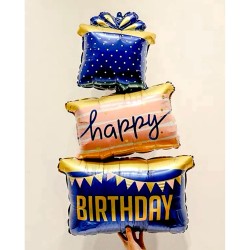 Balon foliowy Tort Happy Birthday 60x124cm