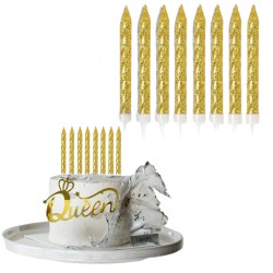 Świeczki brokatowe 8 szt