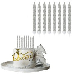 Świeczki brokatowe 8 szt