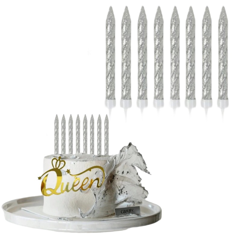 Świeczki brokatowe 8 szt