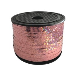 Wstążka plastikowa Rose Gold hologramowa 92m