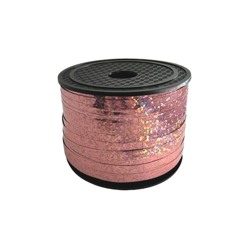 Wstążka plastikowa Rose Gold hologramowa 92m