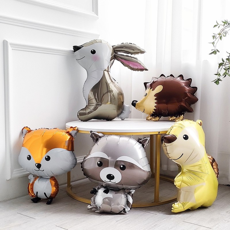 Zestaw balonów na urodziny Woodland zwierzęta leśne sarenka królik jeż