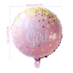 Balon foliowy Its a Girl 45 cm Różowo-Złoty 1 szt.