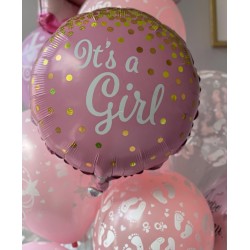 Balon foliowy Its a Girl 45 cm Różowo-Złoty 1 szt.