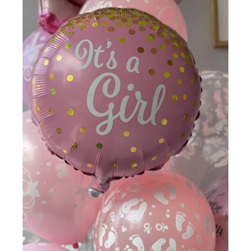 Balon foliowy Its a Girl 45 cm Różowo-Złoty 1 szt.