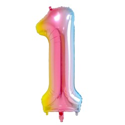 Zestaw balonów urodzinowych cyfra 80cm Jednorożec