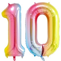 Zestaw balonów urodzinowych cyfra 80cm Jednorożec