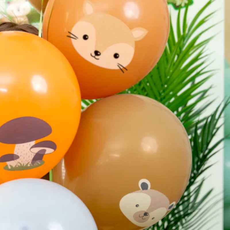Balony zwierzęta lasu las Woodland 12” 8 szt.