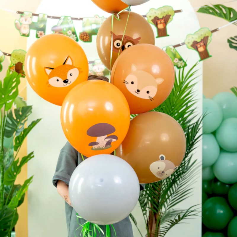 Balony zwierzęta lasu las Woodland 12” 8 szt.