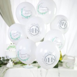 IHS Balony komunijne biodegradowalne Eukaliptus srebrny 12cali 6szt