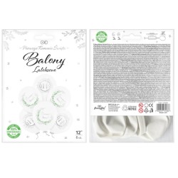 IHS Balony komunijne biodegradowalne Eukaliptus srebrny 12cali 6szt