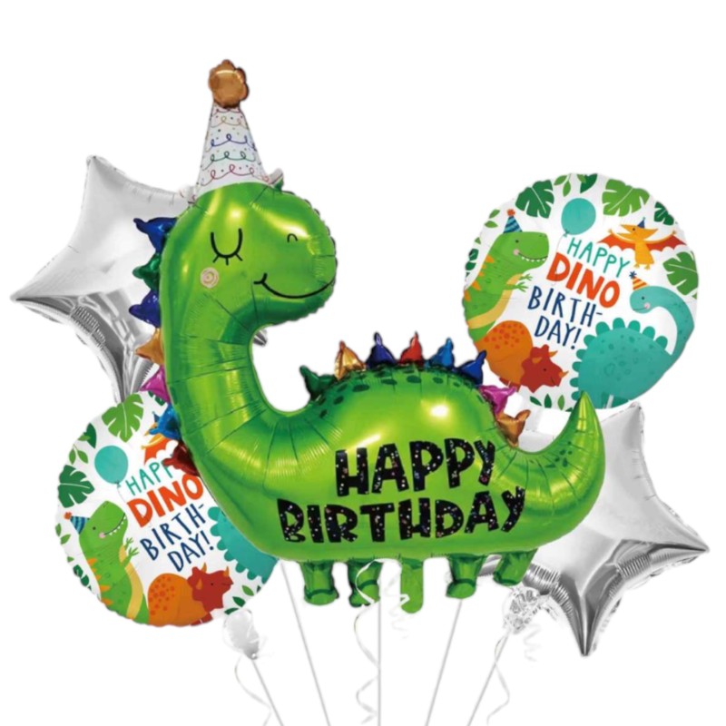 Zestaw balonów balon zielony dinozaur