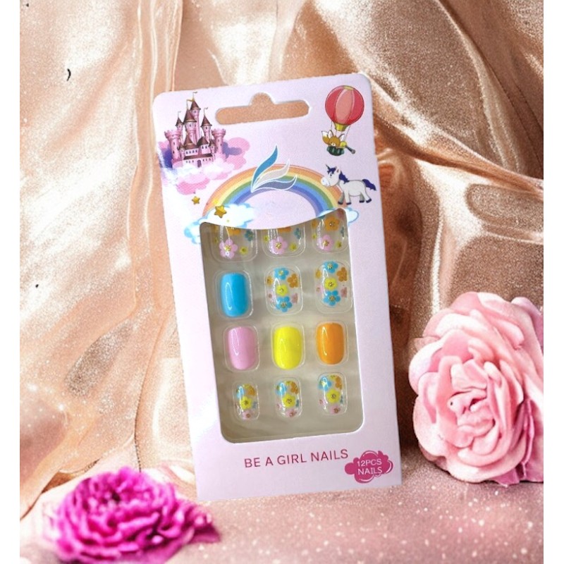 Paznokcie samoprzylepne kwiaty