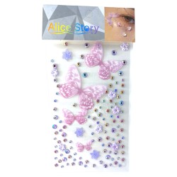 Naklejki kryształki motylki FaceGem