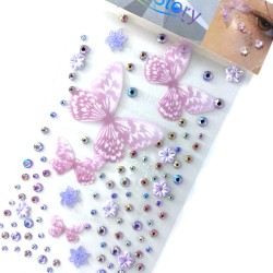 Naklejki kryształki motylki FaceGem