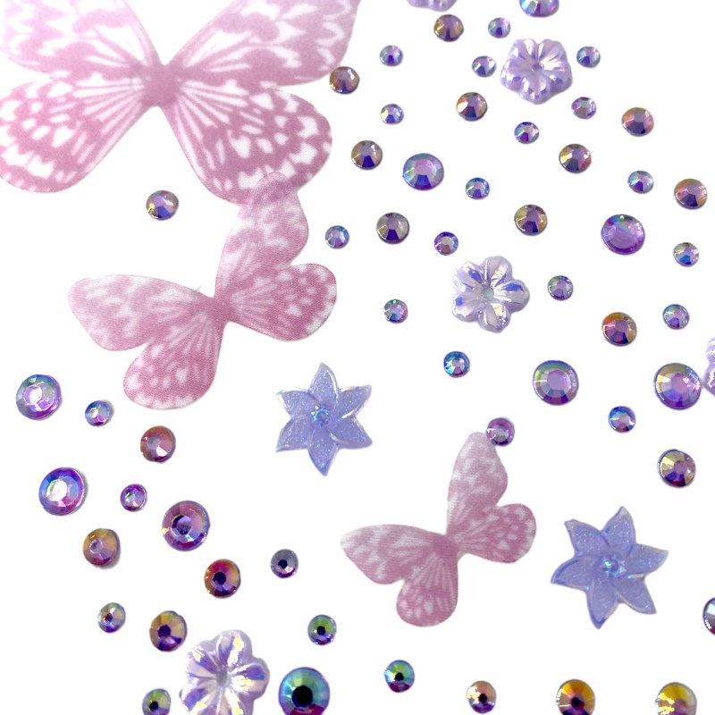 Naklejki kryształki motylki FaceGem