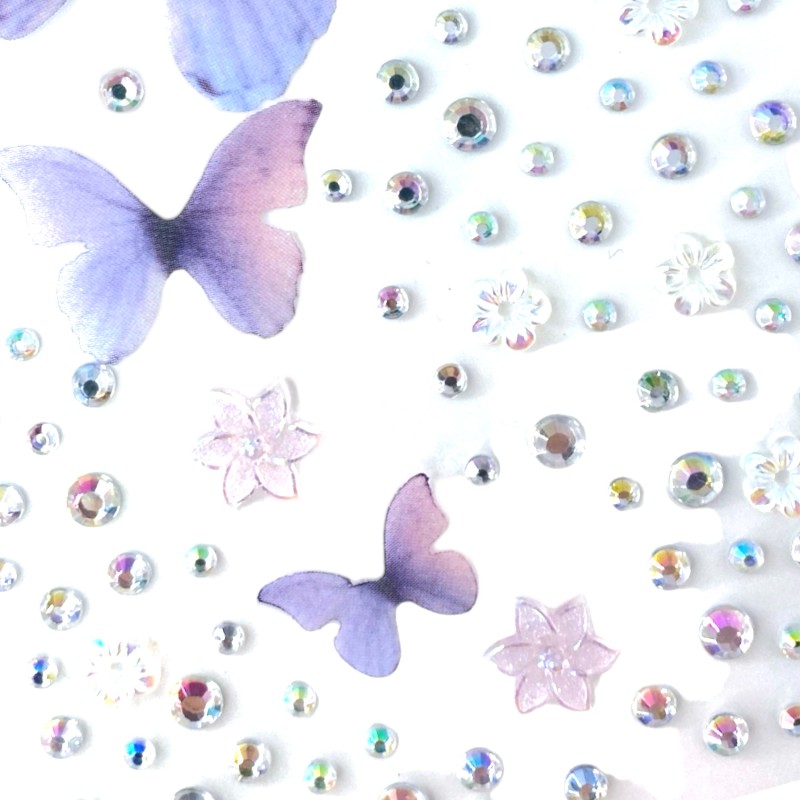 Naklejki kryształki motylki FaceGem