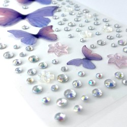 Naklejki kryształki motylki FaceGem