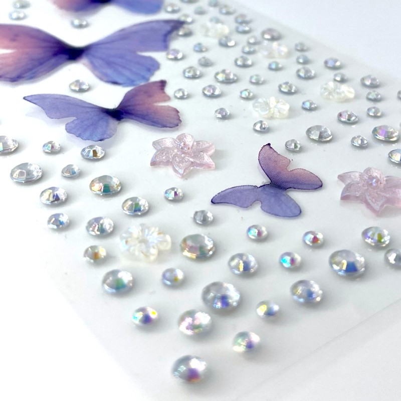 Naklejki kryształki motylki FaceGem