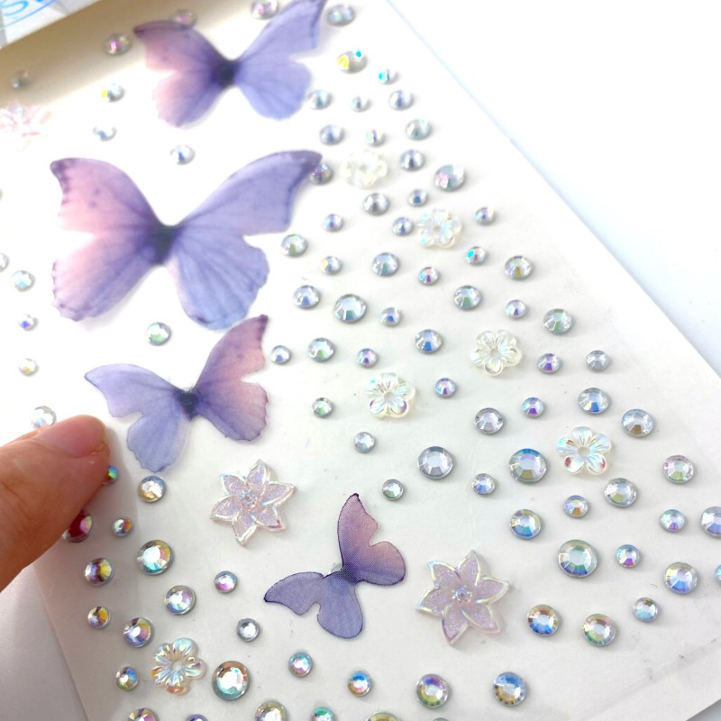 Naklejki kryształki motylki FaceGem
