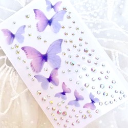 Naklejki kryształki motylki FaceGem