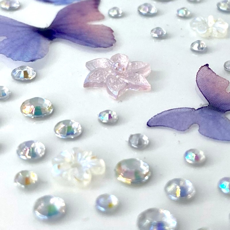 Naklejki kryształki motylki FaceGem