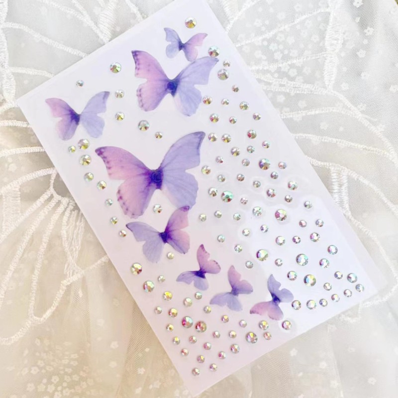 Naklejki kryształki motylki FaceGem