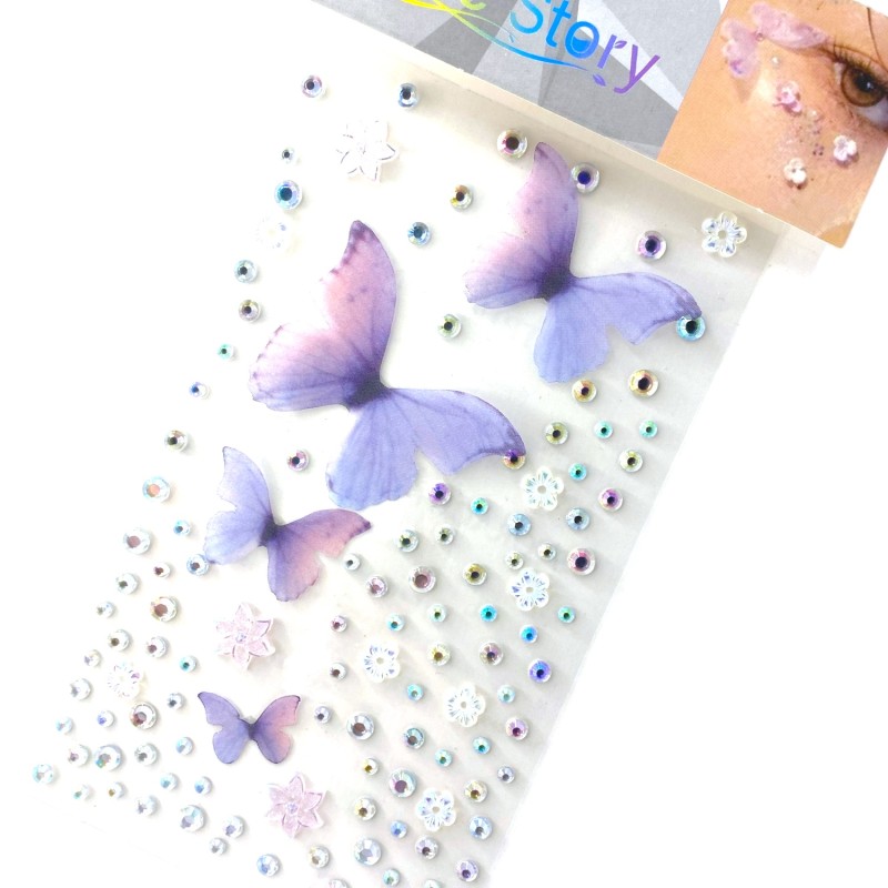 Naklejki kryształki motylki FaceGem