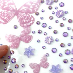 Naklejki kryształki motylki FaceGem