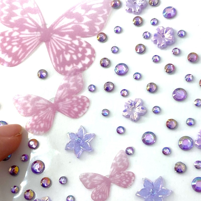 Naklejki kryształki motylki FaceGem