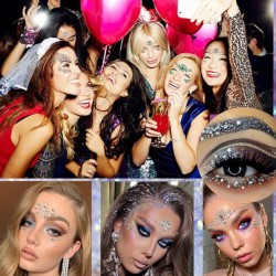 Naklejki Kryształki ozdobne twarz ciało Holograficzne opalizujące FaceGem