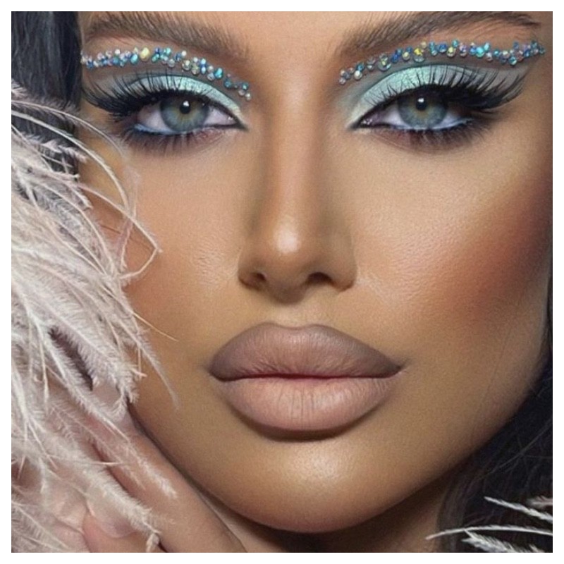 Naklejki Kryształki ozdobne twarz ciało Holograficzne opalizujące FaceGem