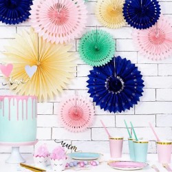 Zestaw 6 osób talerzyki kubeczki jednorazowe różowe złote