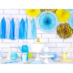 Kubeczki Papierowe Jednorazowe NIEBIESKIE retro ZŁOTE 6szt.