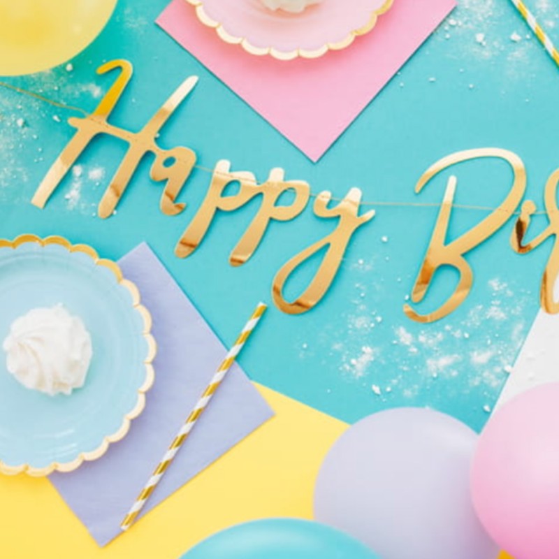 Talerzyki papierowe niebieskie złote pastelowe 6 szt.