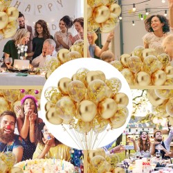 Bukiet balonowy balony chrom złote konfetti 25szt.