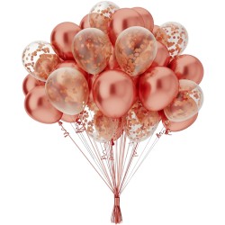 Bukiet balonowy balony chrom rose gold konfetti 25szt.