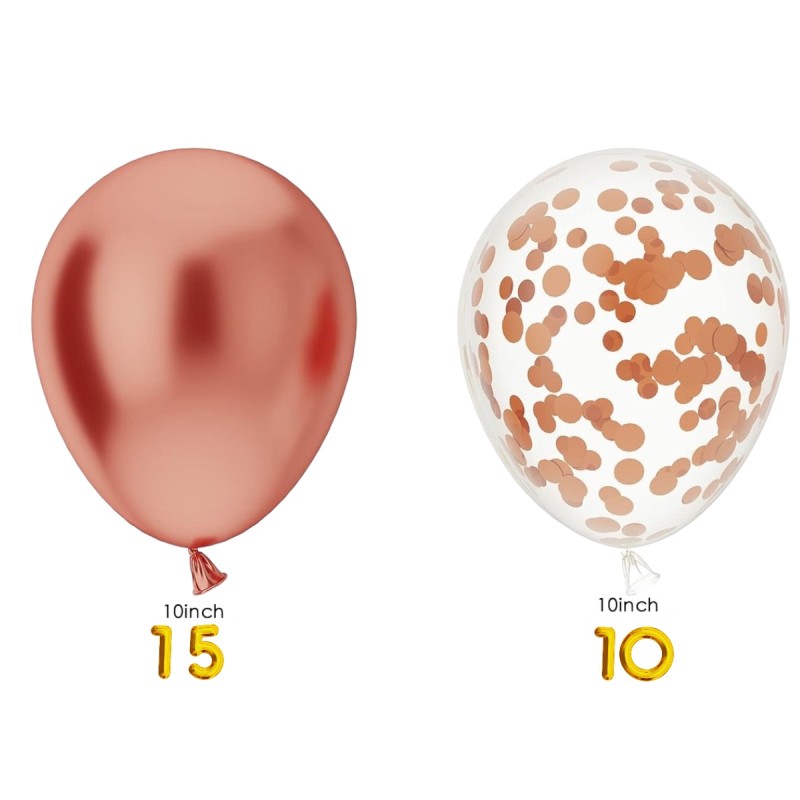 Bukiet balonowy balony chrom rose gold konfetti 25szt.