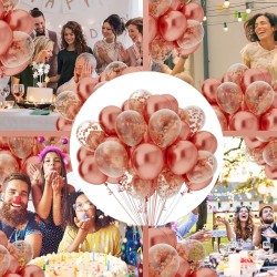 Bukiet balonowy balony chrom rose gold konfetti 25szt.